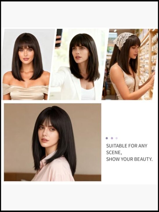 10In Bob Headband Wig Glueless Machine Made Short Straight Natural Color No main image 4